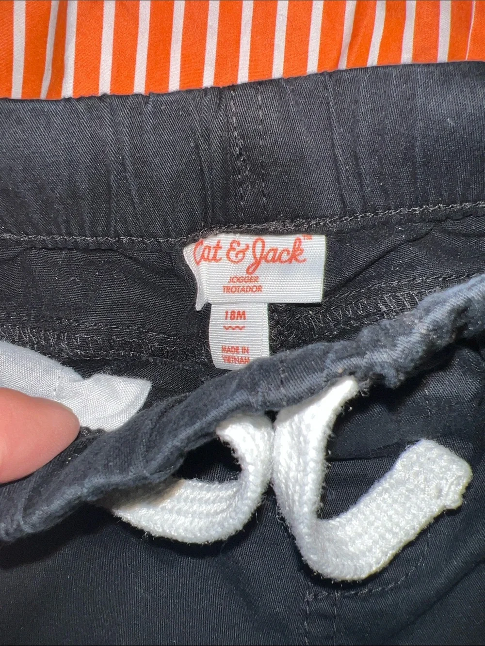 Ralph Lauren Orange & White Striped Button-Down Shirt w/ cat&jack Joggers
